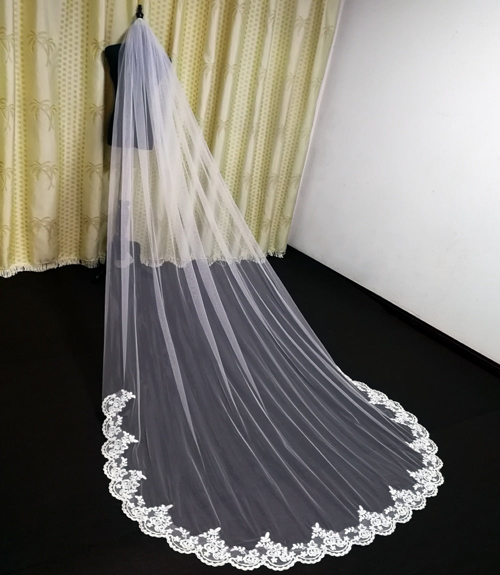 C2C Mall-Cathedral Wedding Long Edge Bridal Veil