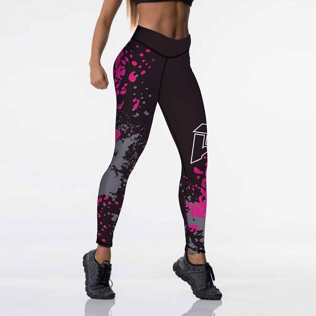 Qickitout Sexy High Waist Elasticity Ladies Printed Leggings