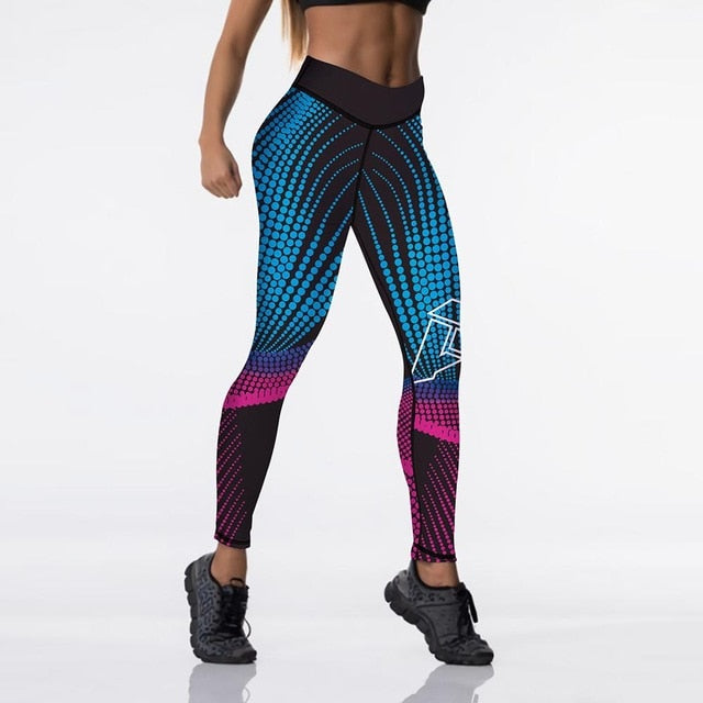 Qickitout Sexy High Waist Elasticity Ladies Printed Leggings