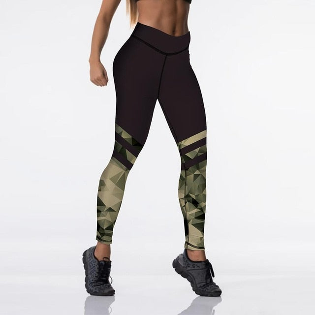 Qickitout Sexy High Waist Elasticity Ladies Printed Leggings