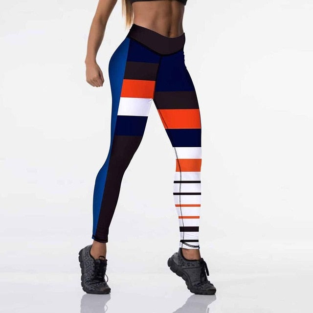 Qickitout Sexy High Waist Elasticity Ladies Printed Leggings