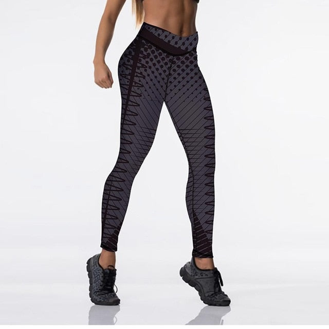 Qickitout Sexy High Waist Elasticity Ladies Printed Leggings
