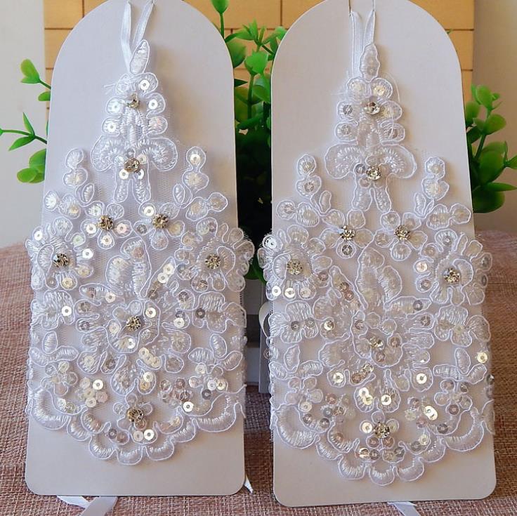 C2C Mall-Bridal Elegant Short Women's Fingerless Gloves-Wedding Accessories