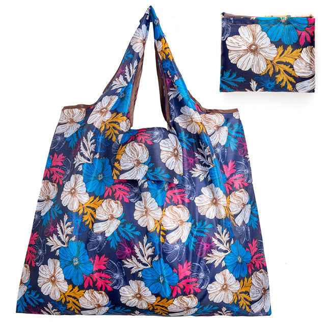 Big Size Thick Nylon Large Tote ECO Reusable Polyester Portable Shoulder Women&#39;s Handbags Folding Pouch Shopping Bag Foldable