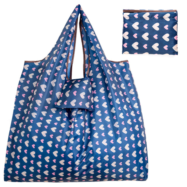 Big Size Thick Nylon Large Tote ECO Reusable Polyester Portable Shoulder Women&#39;s Handbags Folding Pouch Shopping Bag Foldable