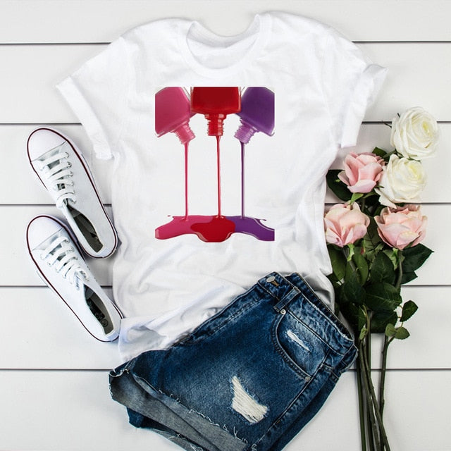C2C Mall 3D Print Vogue Tumblr Spring Ladies Graphic T-Shirt
