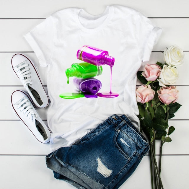 C2C Mall 3D Print Vogue Tumblr Spring Ladies Graphic T-Shirt