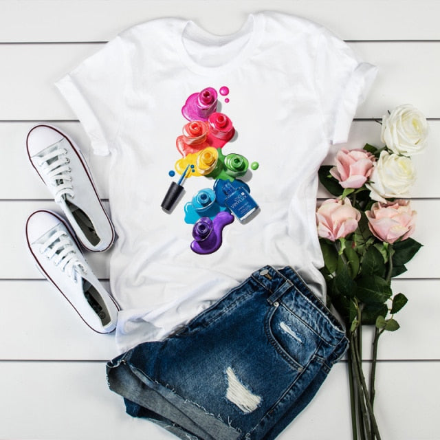 C2C Mall 3D Print Vogue Tumblr Spring Ladies Graphic T-Shirt