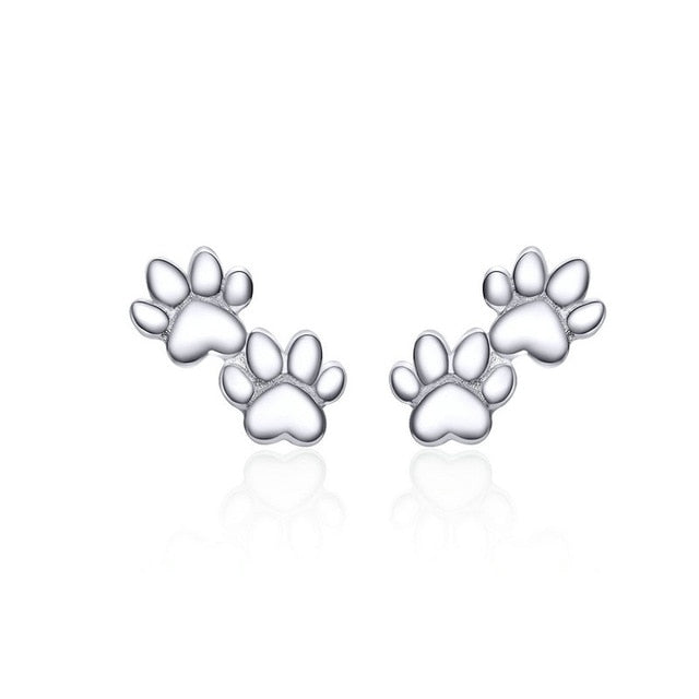 C2C Mall-925 Sterling Silver Paw Stud Earrings for Women