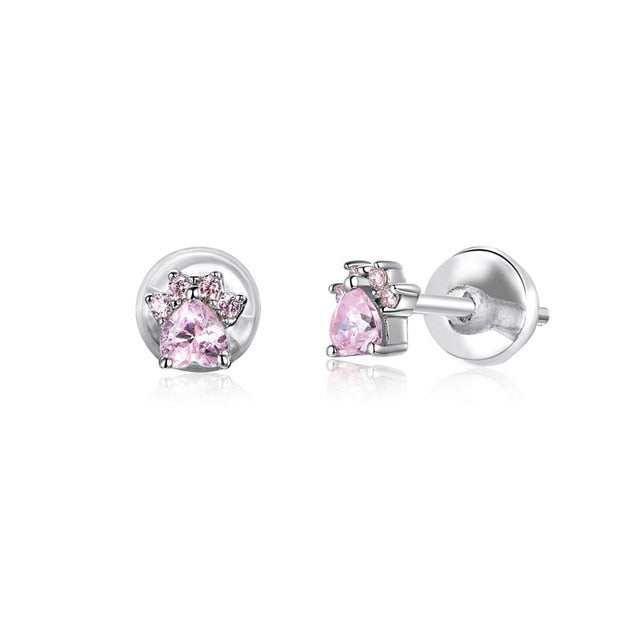C2C Mall-925 Sterling Silver Paw Stud Earrings for Women