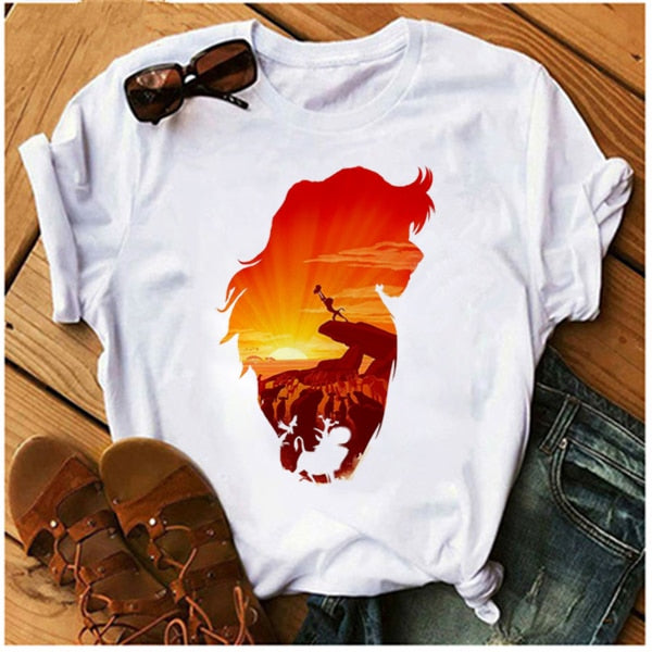 C2C Mall AOWOF Lion King Cartoon Print Ladies T-shirt