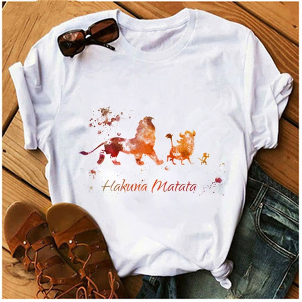 C2C Mall AOWOF Lion King Cartoon Print Ladies T-shirt