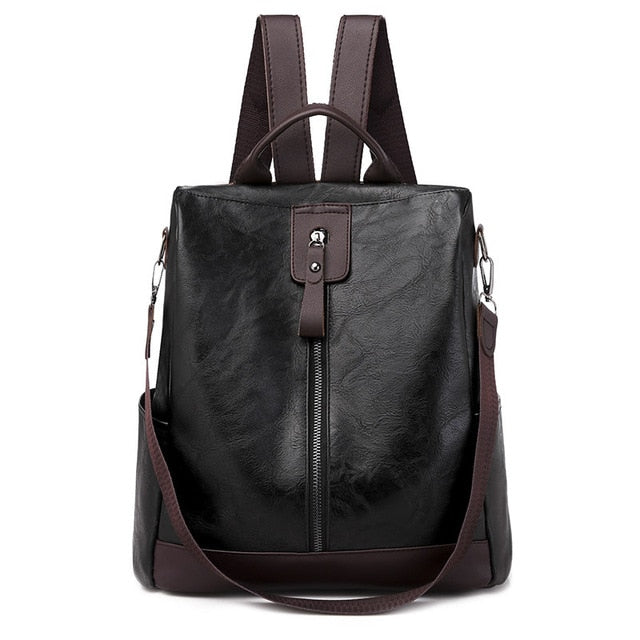 C2C Multifunction Ladies Leather Backpack Large Capacity