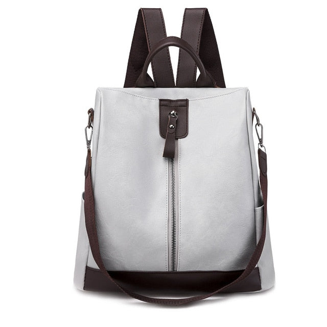 C2C Multifunction Ladies Leather Backpack Large Capacity