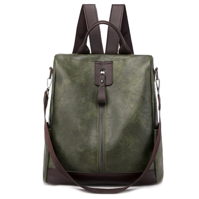 C2C Multifunction Ladies Leather Backpack Large Capacity