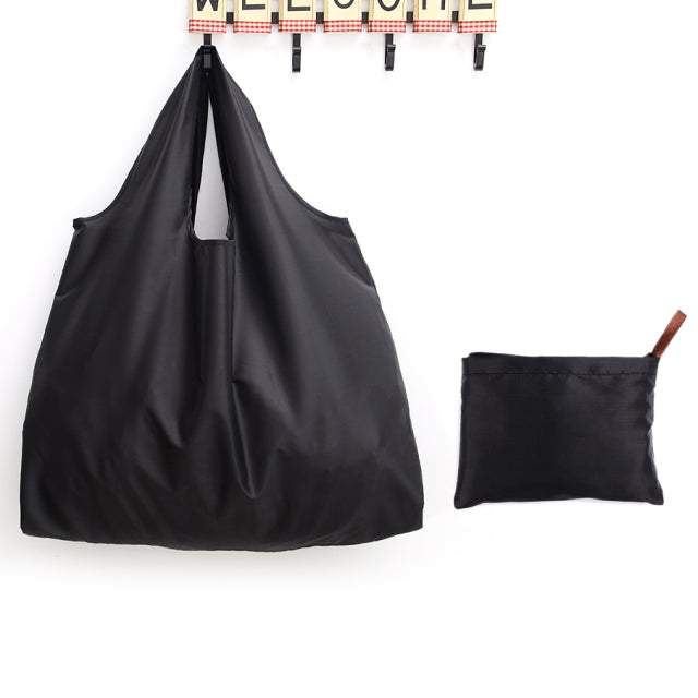 Big Size Thick Nylon Large Tote ECO Reusable Polyester Portable Shoulder Women&#39;s Handbags Folding Pouch Shopping Bag Foldable