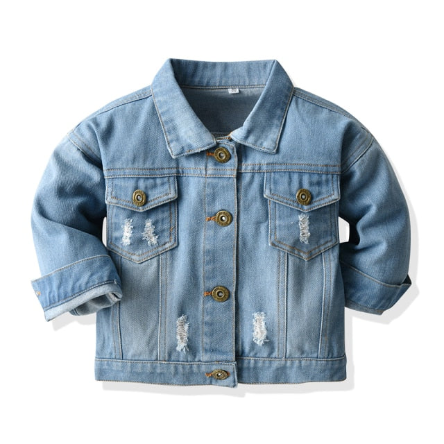 Winter Boys and Girls Full Sleeve Sporty Denim Zipped Hooded Jacket