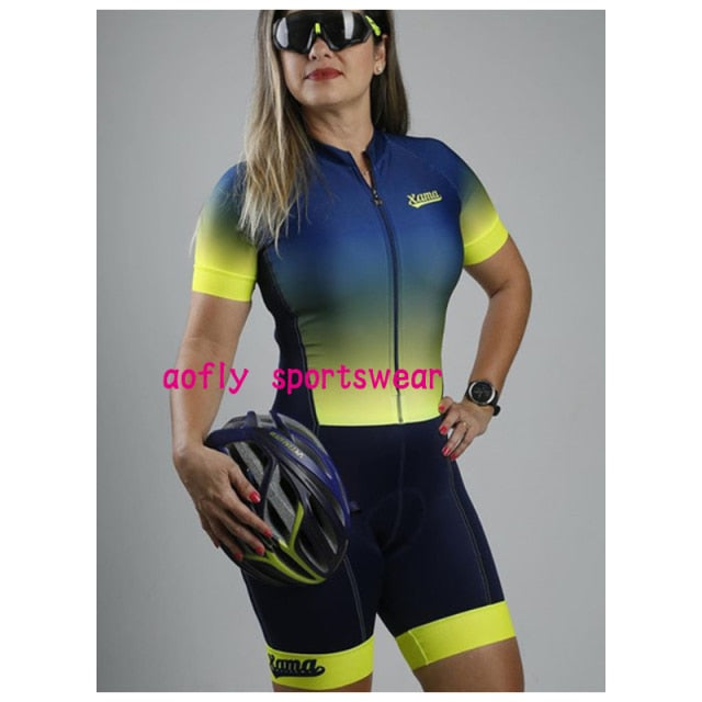 XAMA Pro Triathlon Cycling Jersey Ladies Short Set