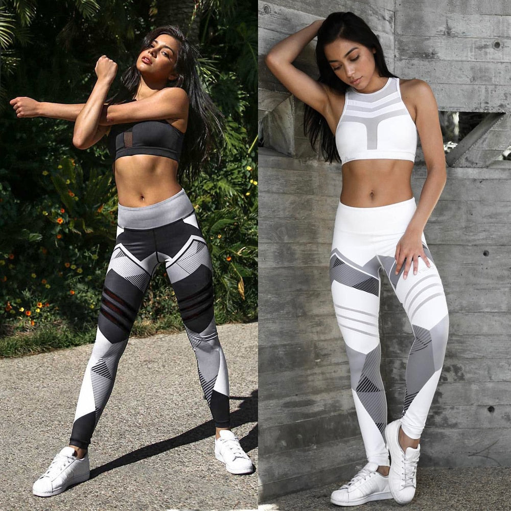 Geometric Printed Leggings Slim Tights Leggings