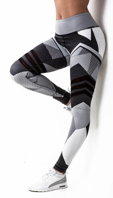 Geometric Printed Leggings Slim Tights Leggings
