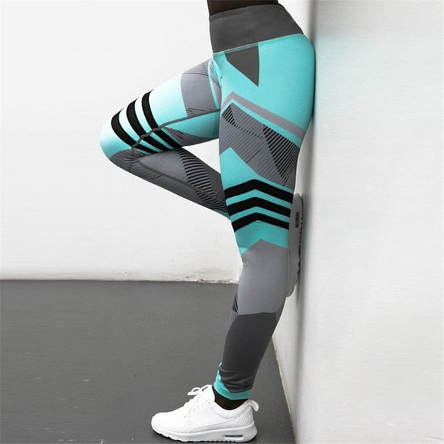 Geometric Printed Leggings Slim Tights Leggings