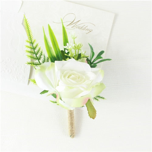 C2C Wedding Silk Rustic Boutonniere