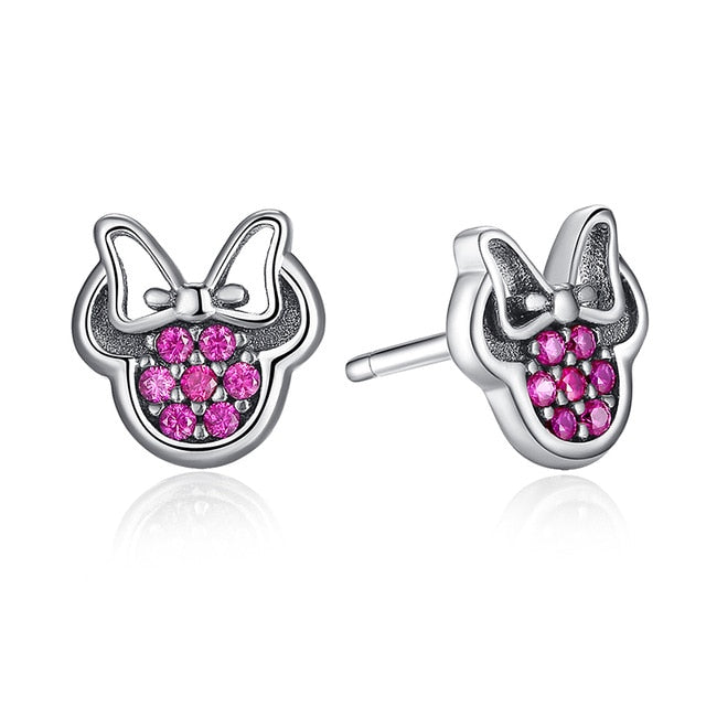 WOSTU Flower Heart Stud Earrings 100% 925 Sterling Silver Pearl Small Earrings For Women Wedding Engagement Jewelry Gifts