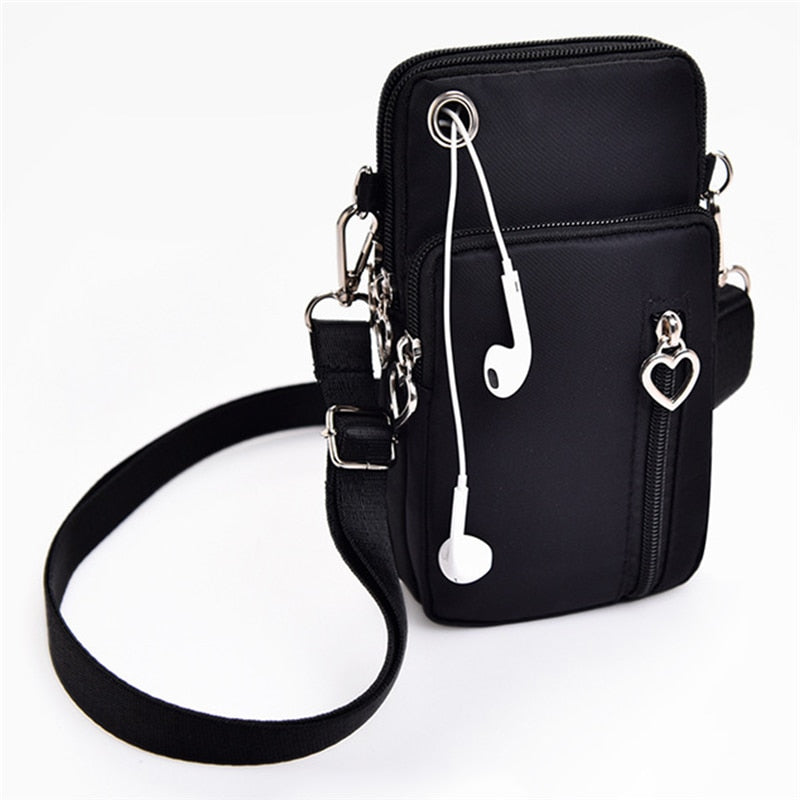 Smile Fairy Mini Shoulder Diagonal Multi-Function Earphone Pouch Sports Bag