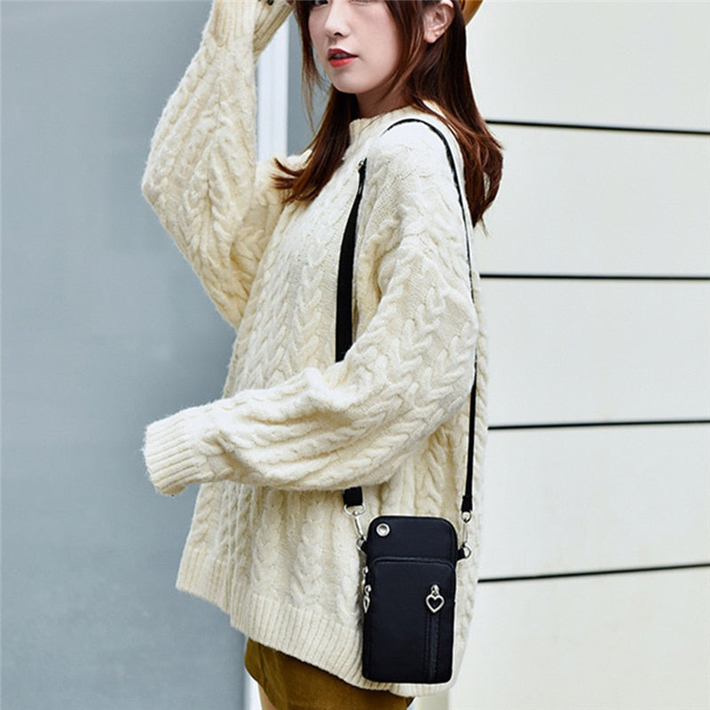 Smile Fairy Mini Shoulder Diagonal Multi-Function Earphone Pouch Sports Bag