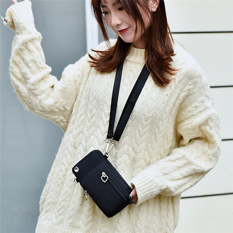 Smile Fairy Mini Shoulder Diagonal Multi-Function Earphone Pouch Sports Bag