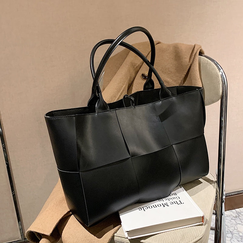 C2C Luxury Brand Large Weave Leather bag