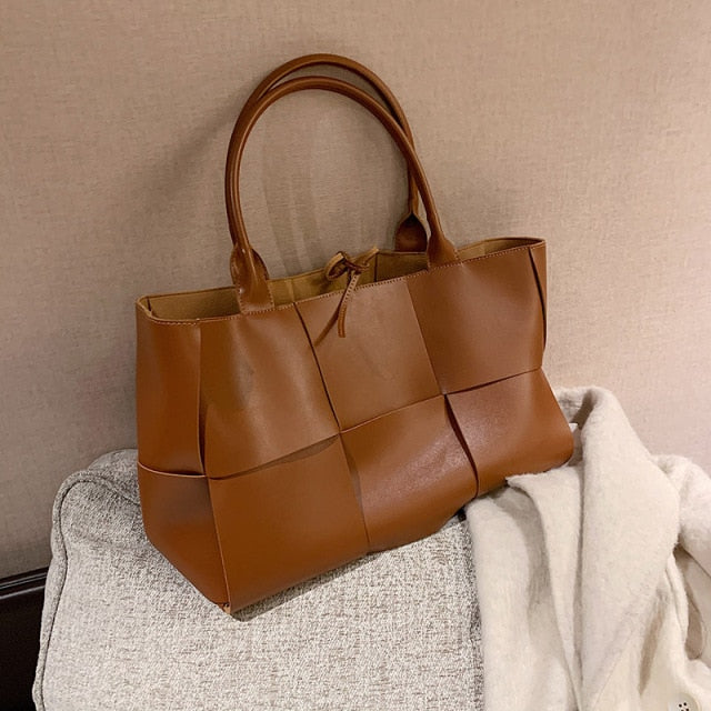 C2C Luxury Brand Large Weave Leather bag