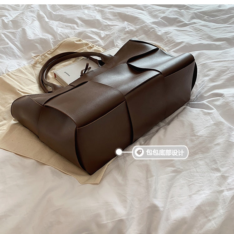 C2C Luxury Brand Large Weave Leather bag