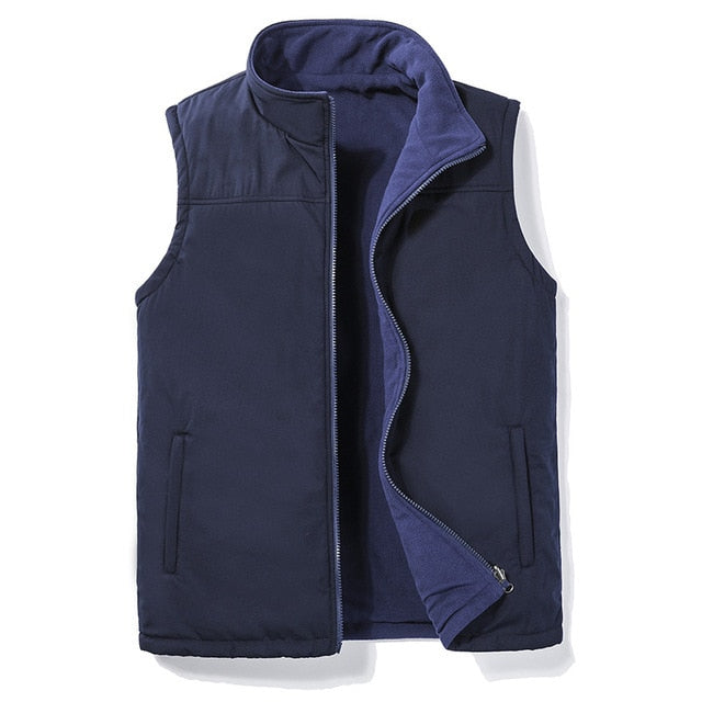 Thick Sleeveless Outwear Fleece Mens Casual Vest