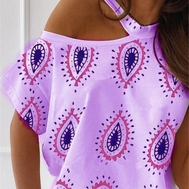 C2C Mall-Chiffon Elegant Halter Long Sleeve Off Shoulder Ladies Blouse