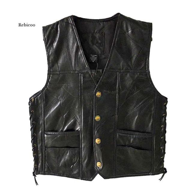 C2C Mall-Casual Streetwear Punk Hip Hop Retro Style Motorcycle Mens Vest