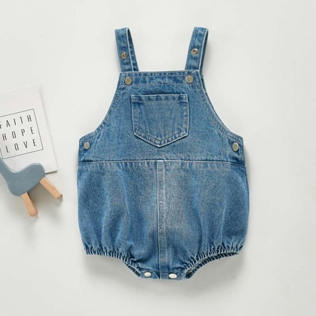 C2C Mall- Campure Baby Unisex Sleeveless Denim Romper
