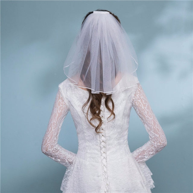 Two Layer Veil Solid Color Soft Tulle