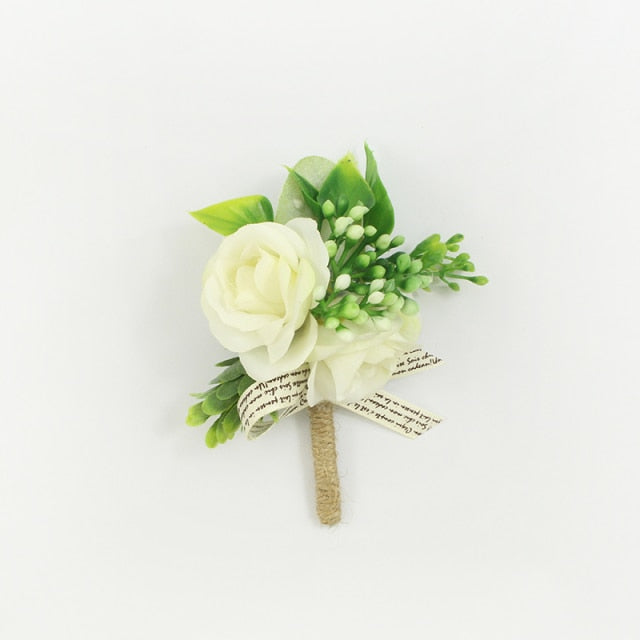 C2C Men Boutonniere Wedding Wrist Corsage Bracelet