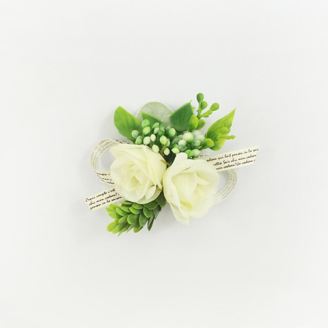 C2C Men Boutonniere Wedding Wrist Corsage Bracelet