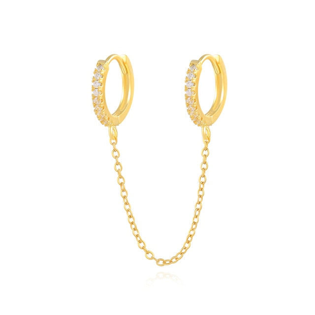 C2C Mall 925 European Gothic Punk Handcuff chain stud Earrings