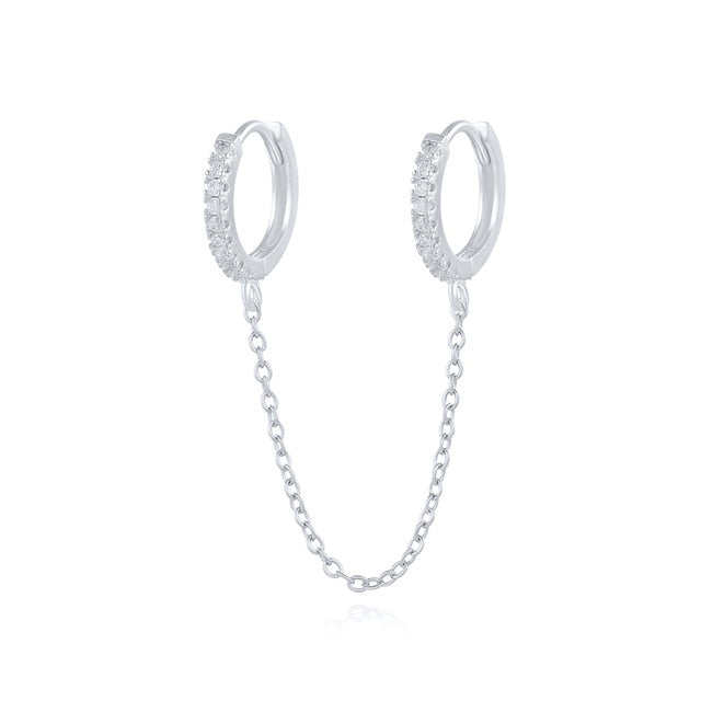 C2C Mall 925 European Gothic Punk Handcuff chain stud Earrings