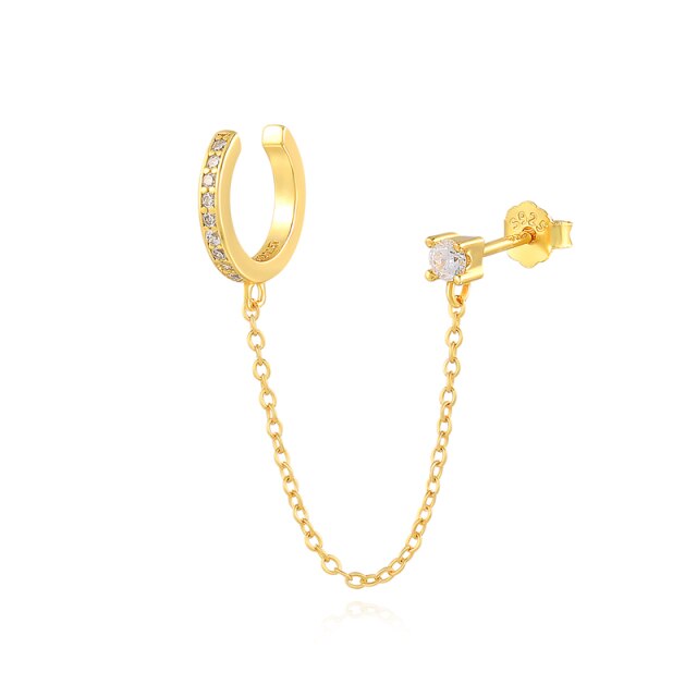 C2C Mall 925 European Gothic Punk Handcuff chain stud Earrings