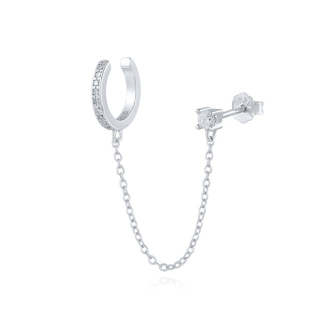 C2C Mall 925 European Gothic Punk Handcuff chain stud Earrings