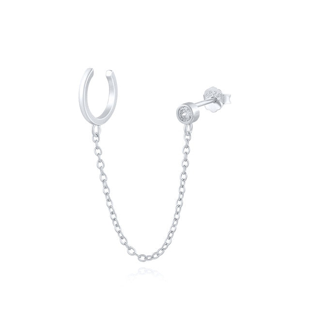 C2C Mall 925 European Gothic Punk Handcuff chain stud Earrings