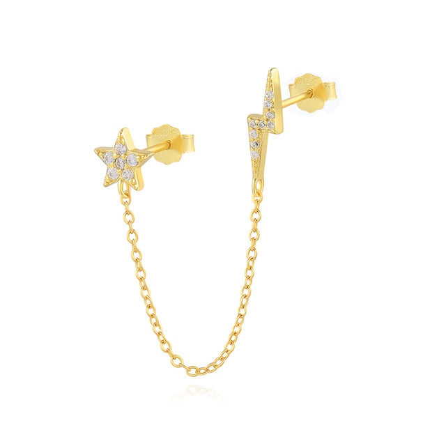 C2C Mall 925 European Gothic Punk Handcuff chain stud Earrings