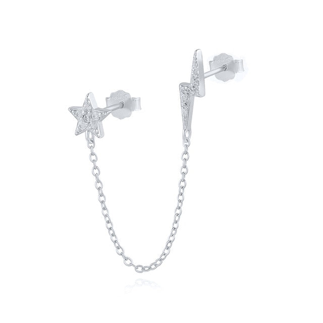 C2C Mall 925 European Gothic Punk Handcuff chain stud Earrings