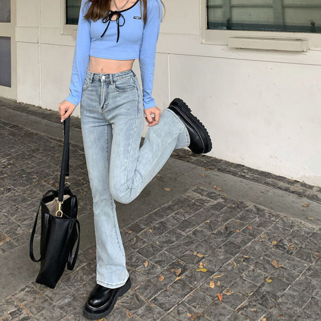High Waist-Loose Wide Legs Comfortable Denim Ladies Jeans
