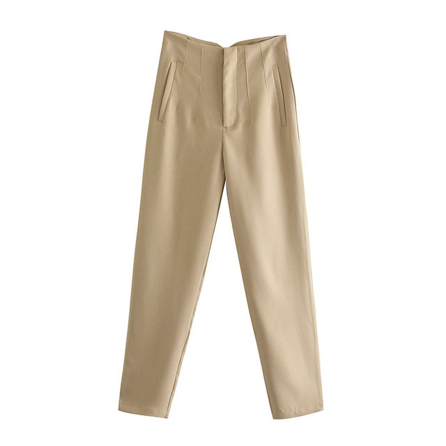 Za Spring Trouser High Waisted Ladies Fashion Pants