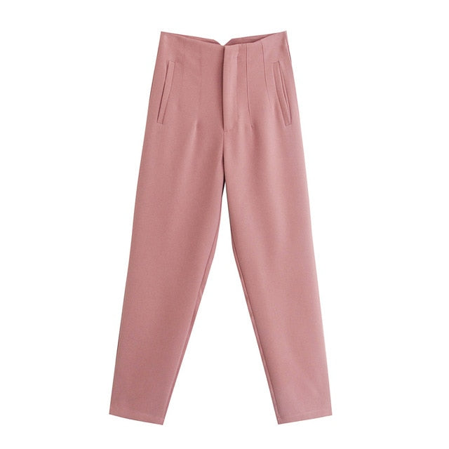 Za Spring Trouser High Waisted Ladies Fashion Pants
